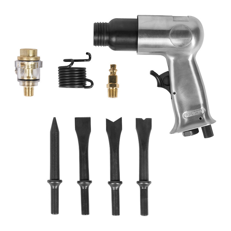  XINXING XQ-T06 9PC 150MM AIR HAMMER KIT, DENGAN SPRING, 125MM PHORT CHISEL, BMC SET