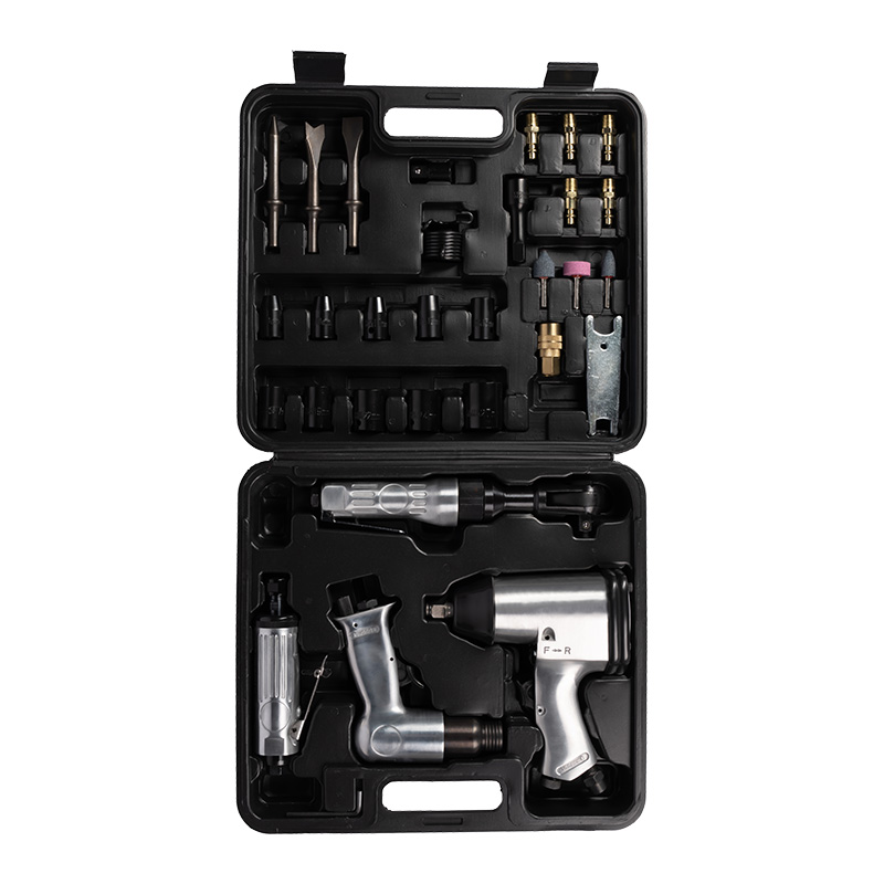  XINXING XQ-T09 34PC AIR ALATAN KIT, 1/2" AIR IMPACT 3/8" RATCHET, 150MM HAMMER 1/4" PENGISAR, DENGAN AKSESORI, BMC SET