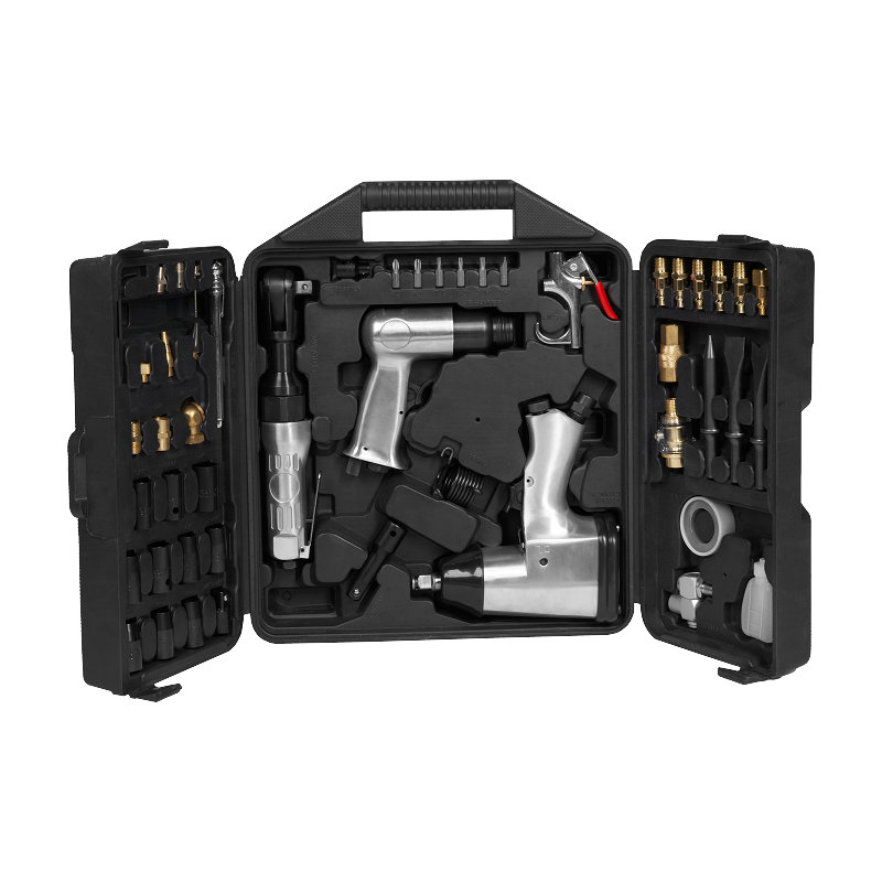  XINXING XQ-T12 50PC AIR TOOL KIT, 1/2" AIR IMPACT 3/8" RATCHET 150MM HAMMER, DENGAN AKSESORI, BMC SET